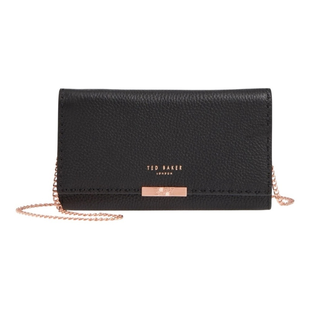 π€ Ted Baker Black Leather Janet Matinee Clutch Wallet Bag NWOT - Picture 2 of 6